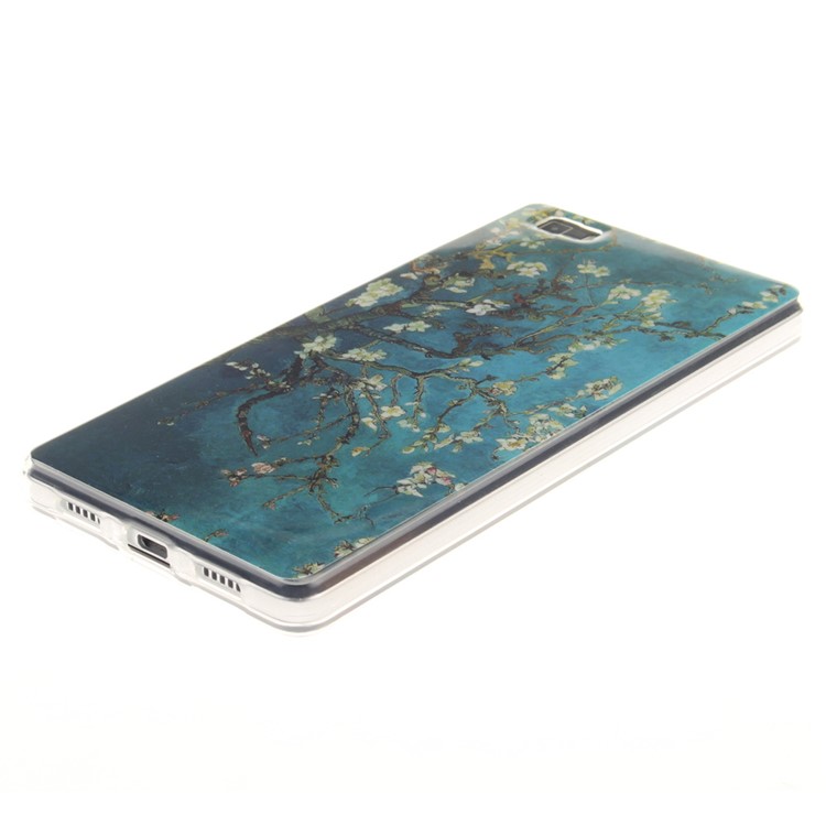 Soft IMD TPU Case Cover for Huawei Ascend P8 Lite - Peach Tree-2