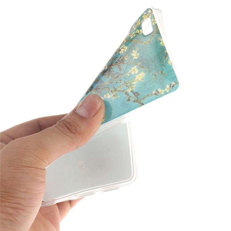 Soft IMD TPU Case Cover for Huawei Ascend P8 Lite - Peach Tree-5