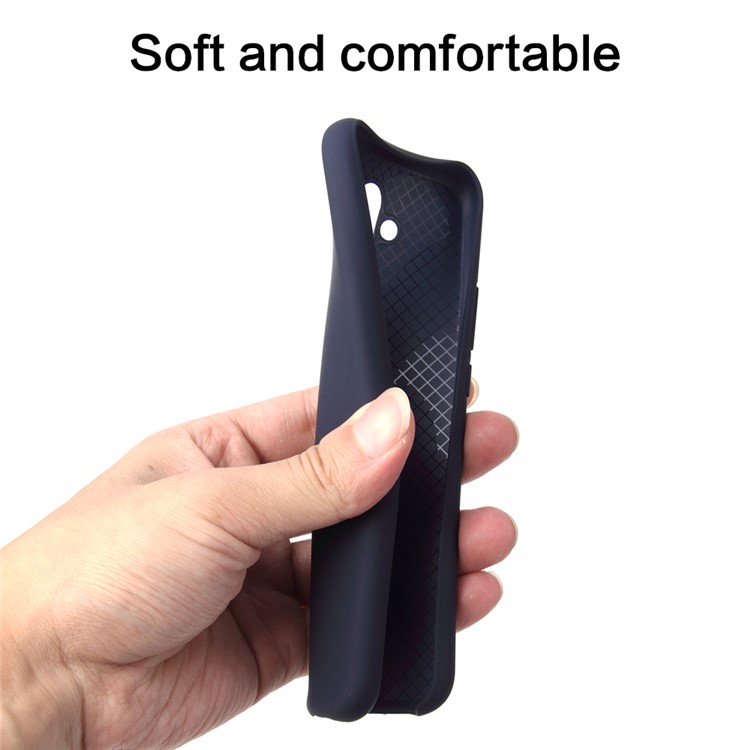 HOWMAK Rubberized Silky TPU Cell Phone Case for Huawei Mate 20 Lite / Maimang 7 - Dark Blue-5