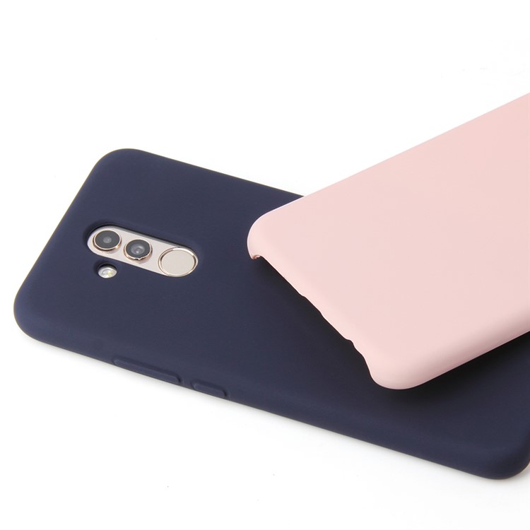 HOWMAK Rubberized Silky TPU Cell Phone Case for Huawei Mate 20 Lite / Maimang 7 - Dark Blue-6