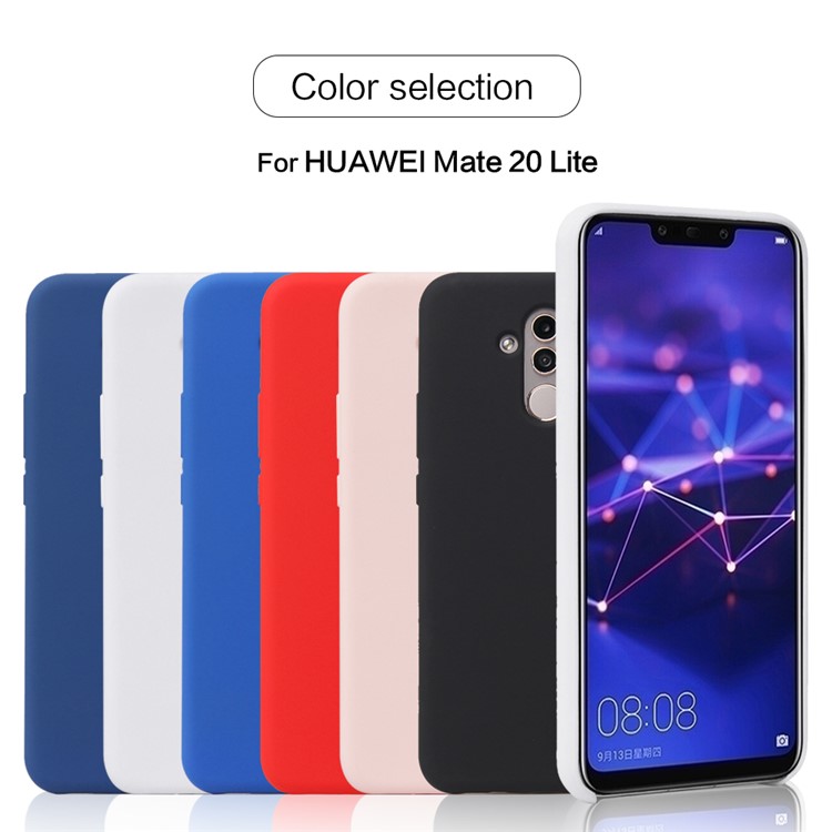 HOWMAK Rubberized Silky TPU Cell Phone Case for Huawei Mate 20 Lite / Maimang 7 - Dark Blue-7