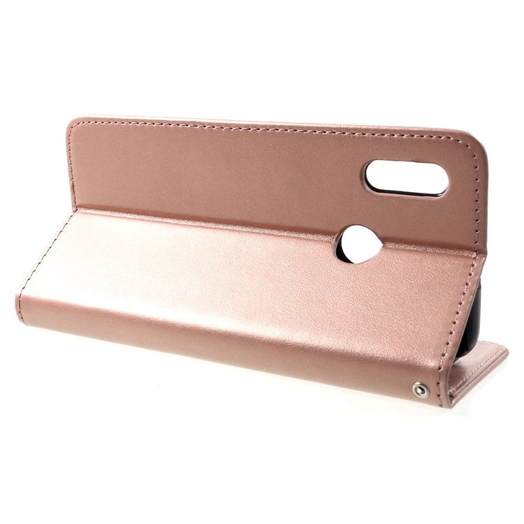 For Huawei Honor 10 Lite Imprint Cat and Fish Bone Wallet Stand Leather Casing - Rose Gold-4