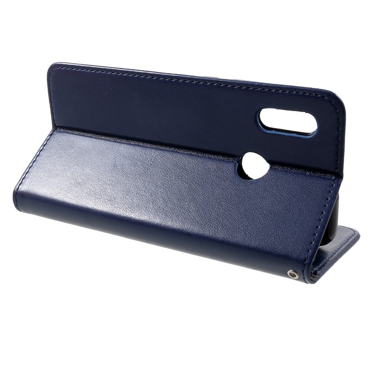 For Huawei Honor 10 Lite Imprint Cat and Fish Bone Wallet Stand Leather Flip Cover - Dark Blue-4