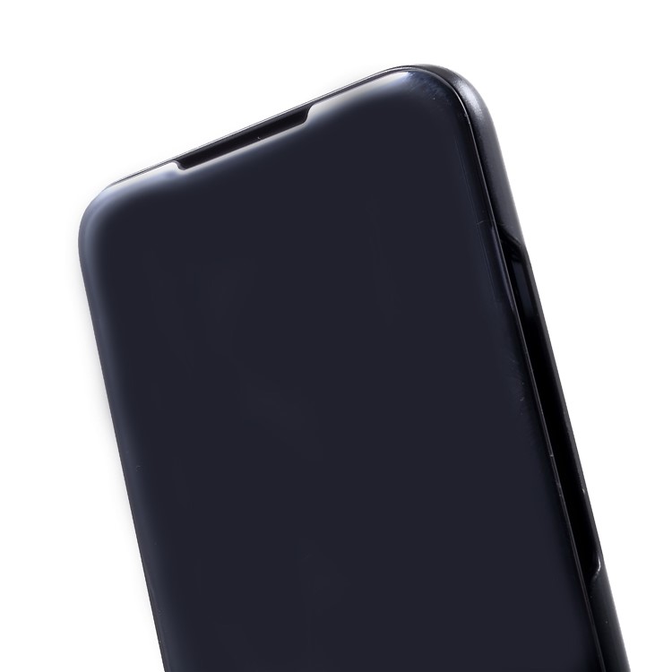 Electroplating Mirror Surface View Window Leather Stand Case for Huawei Honor 10 Lite - Black-7