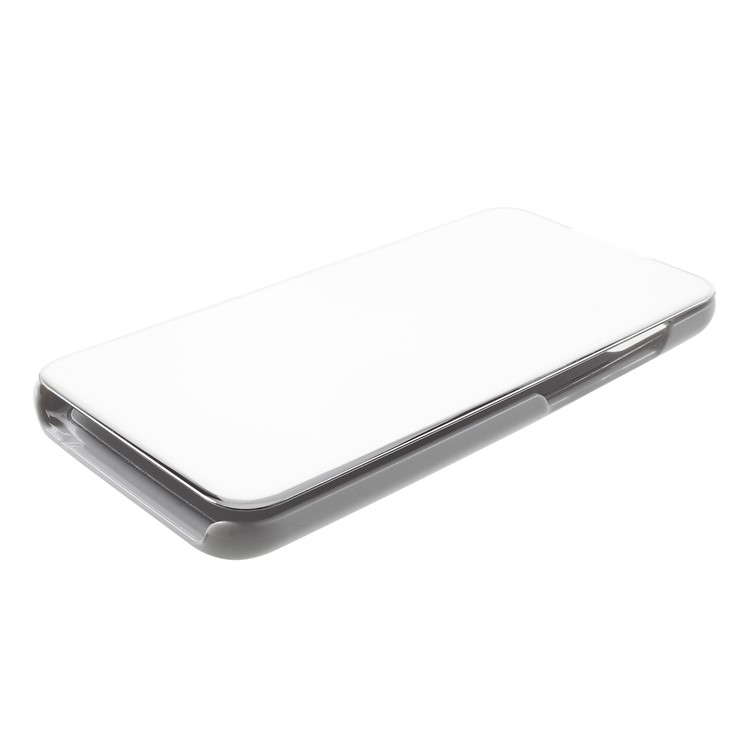 Electroplating Mirror Surface View Window Leather Stand Cover for Huawei Honor 10 Lite - Silver-4