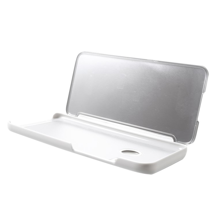 Electroplating Mirror Surface View Window Leather Stand Cover for Huawei Honor 10 Lite - Silver-6