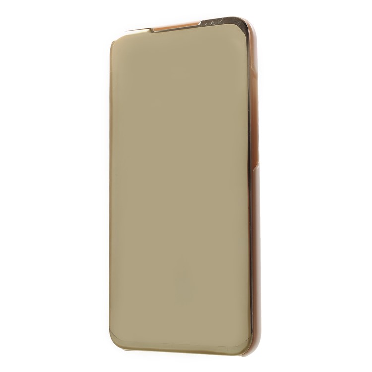 Electroplating Mirror Surface View Window Leather Stand Casing for Huawei Honor 10 Lite - Gold-3