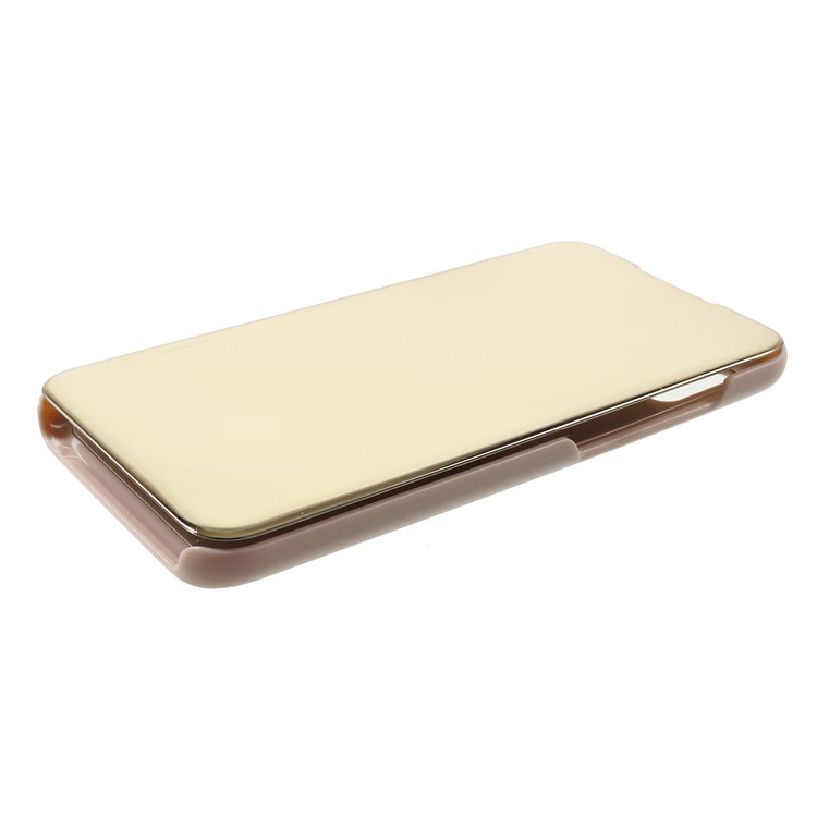 Electroplating Mirror Surface View Window Leather Stand Casing for Huawei Honor 10 Lite - Gold-4