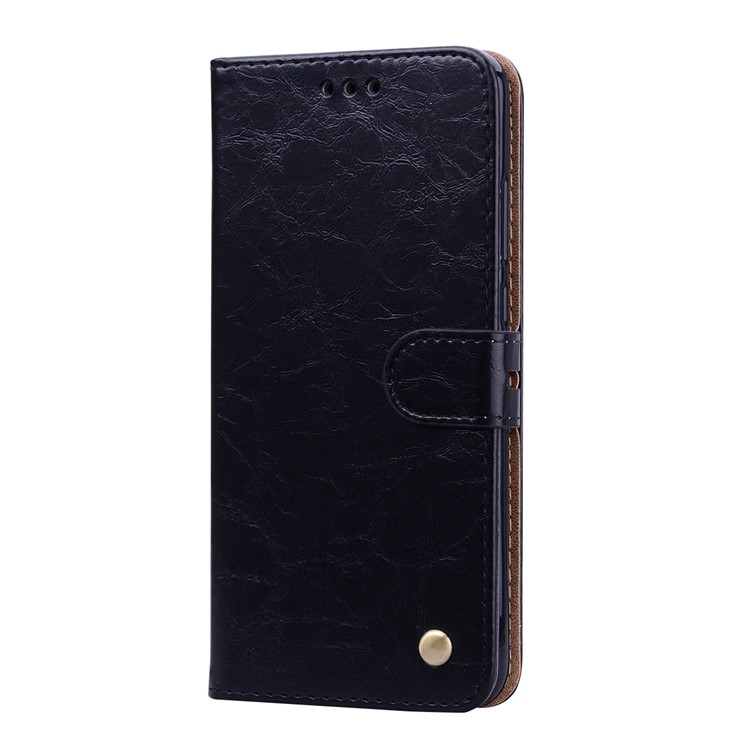 HAT PRINCE Oil Wax PU Leather Wallet Phone Case for Huawei Honor 8X / Honor View 10 Lite - Black-2