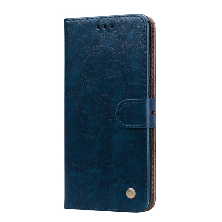 HAT PRINCE Oil Wax PU Leather Wallet Cover for Huawei Honor 8X / Honor View 10 Lite - Blue-2