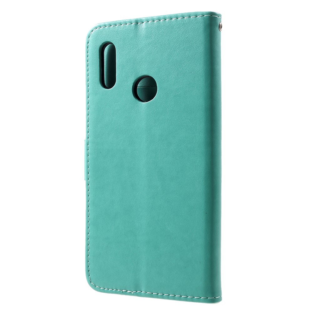 Imprint Butterfly Flowers Leather Stand Wallet Mobile Phone Case for Huawei Honor 10 Lite - Green-2