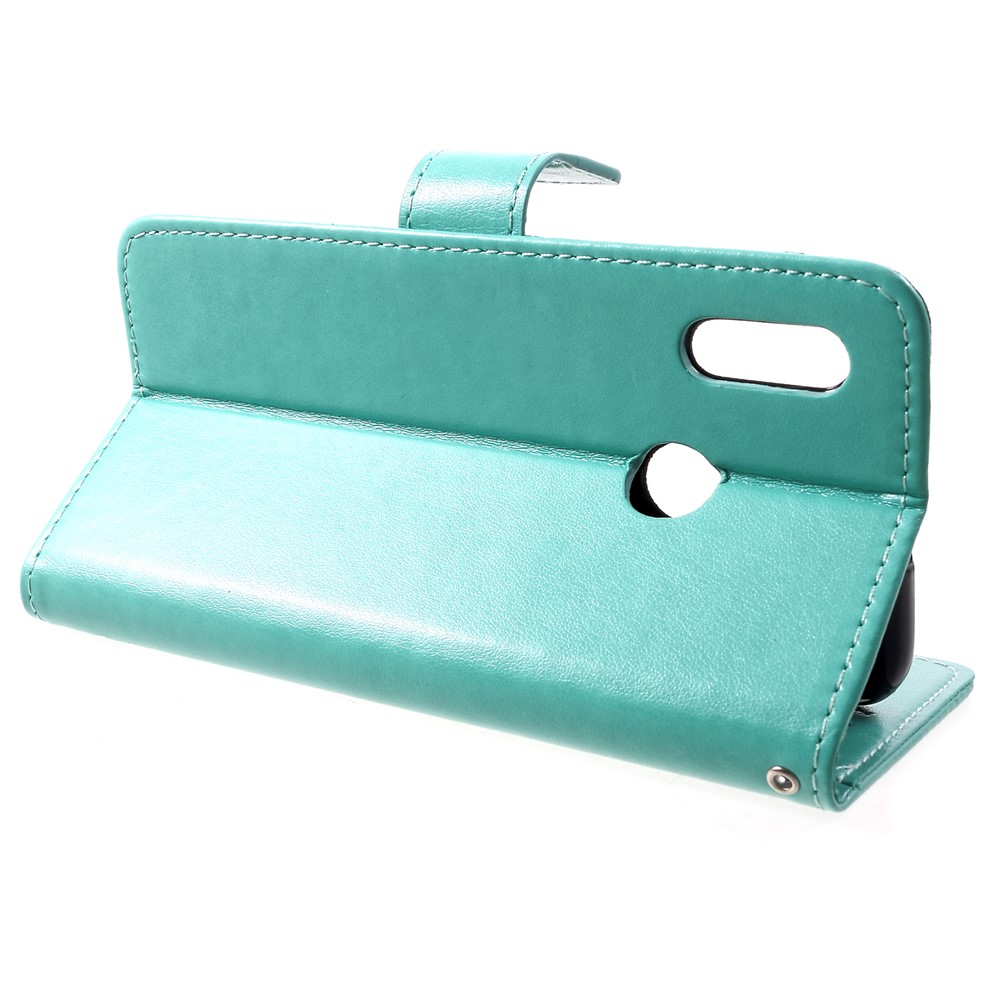 Imprint Butterfly Flowers Leather Stand Wallet Mobile Phone Case for Huawei Honor 10 Lite - Green-4