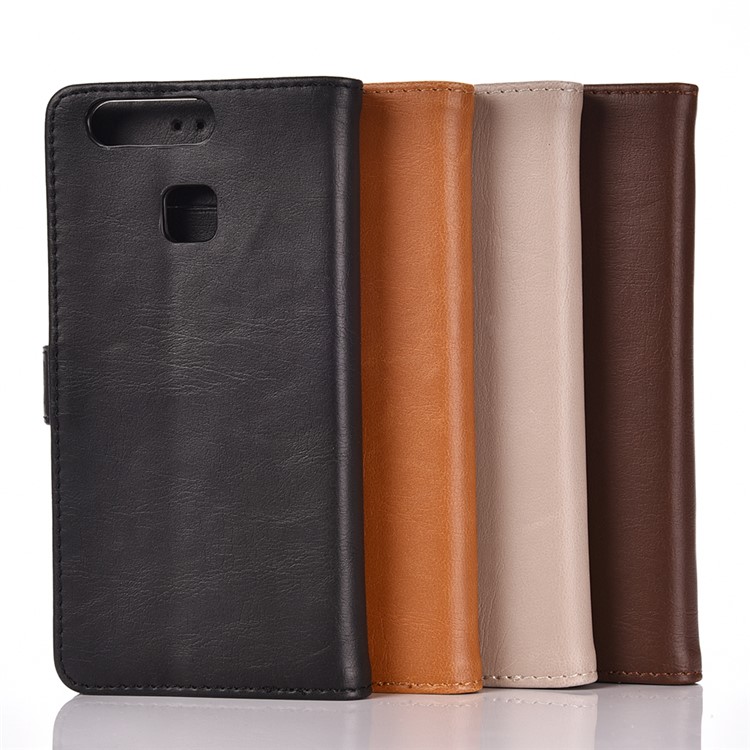 For Huawei P9 Retro Style Leather Case Wallet Cover - Black-6