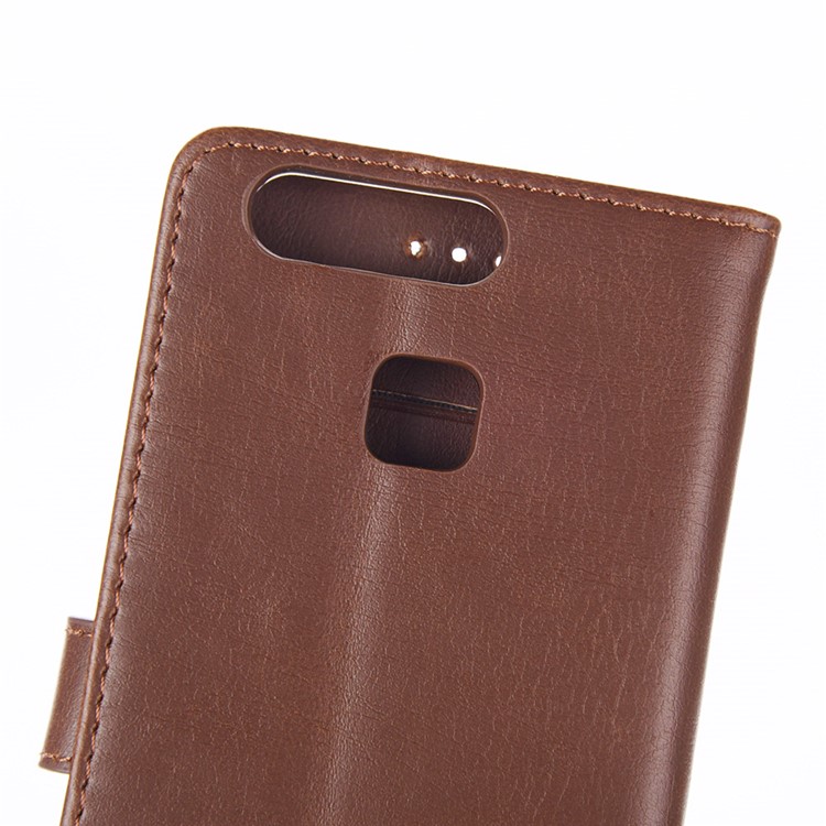 For Huawei P9 Retro Style Leather Case Card Holder - Coffee-9