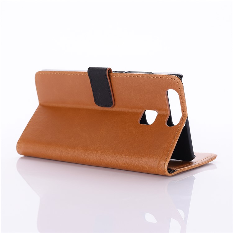 Retro Style Leather Wallet Stand Cover for Huawei P9 - Brown-4