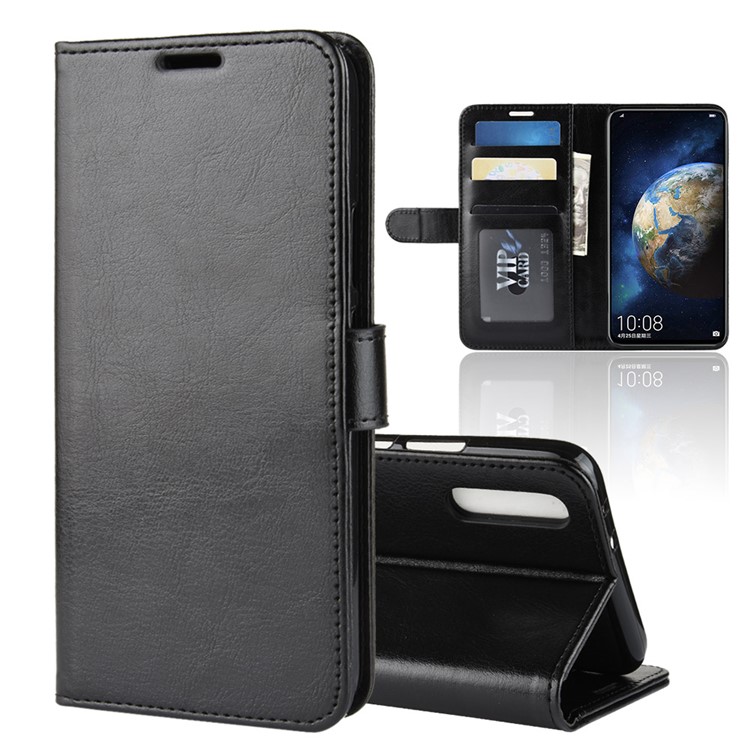 Crazy Horse PU Leather Flip Case for Huawei Honor Magic 2 - Black-1