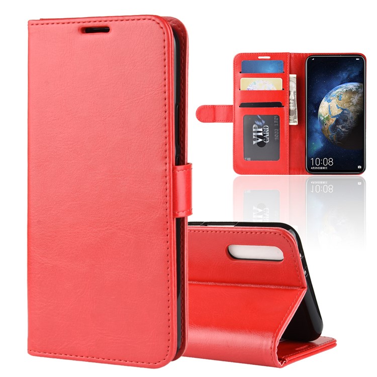 Crazy Horse PU Leather Flip Shell for Huawei Honor Magic 2 - Red-1