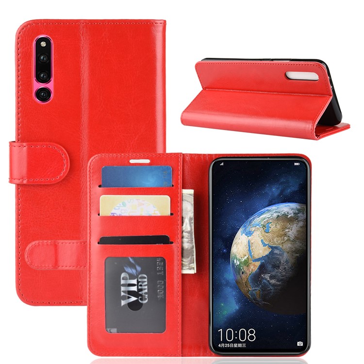 Crazy Horse PU Leather Flip Shell for Huawei Honor Magic 2 - Red-8