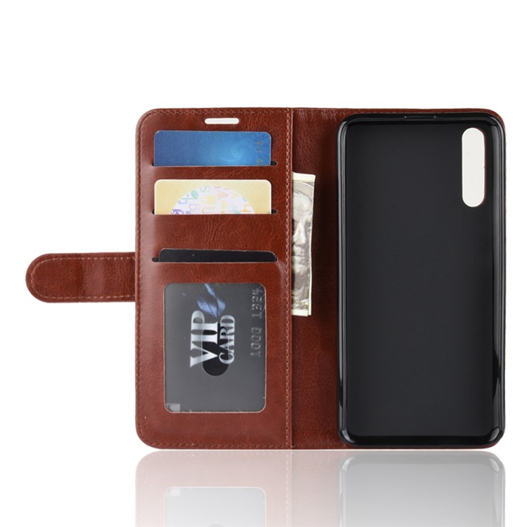 Crazy Horse Texture PU Leather Flip Casing for Huawei Honor Magic 2 - Brown-2