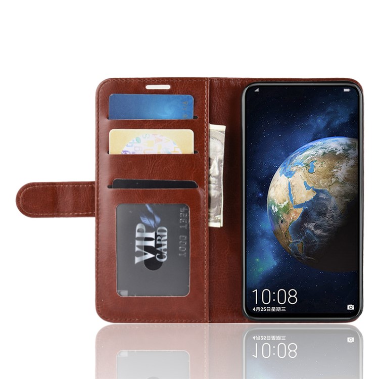 Crazy Horse Texture PU Leather Flip Casing for Huawei Honor Magic 2 - Brown-3