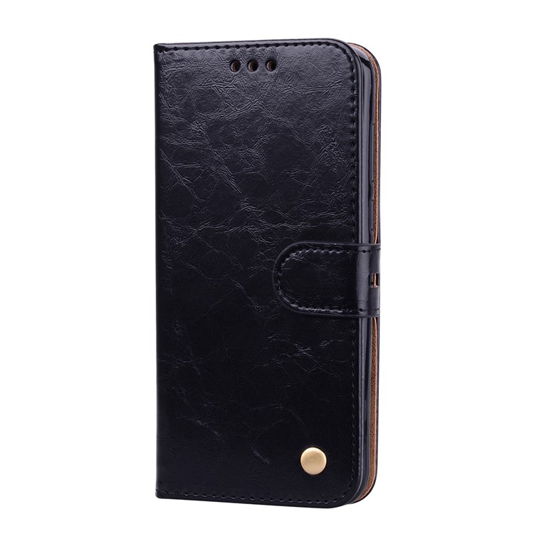 HAT PRINCE Oil Wax PU Leather Wallet Phone Casing for Huawei Y5 (2018) / Y5 Prime (2018) / Honor 7s / Play 7 - Black-2