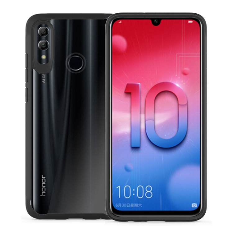Shock Absorption PC + TPU Hybrid Cell Phone Case for Huawei Honor 10 Lite - Black-1