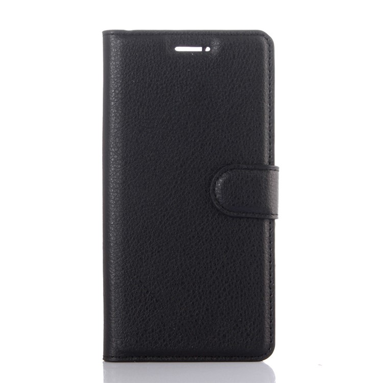 For Huawei P9 Lychee Leather Wallet Case Cover - Black-1