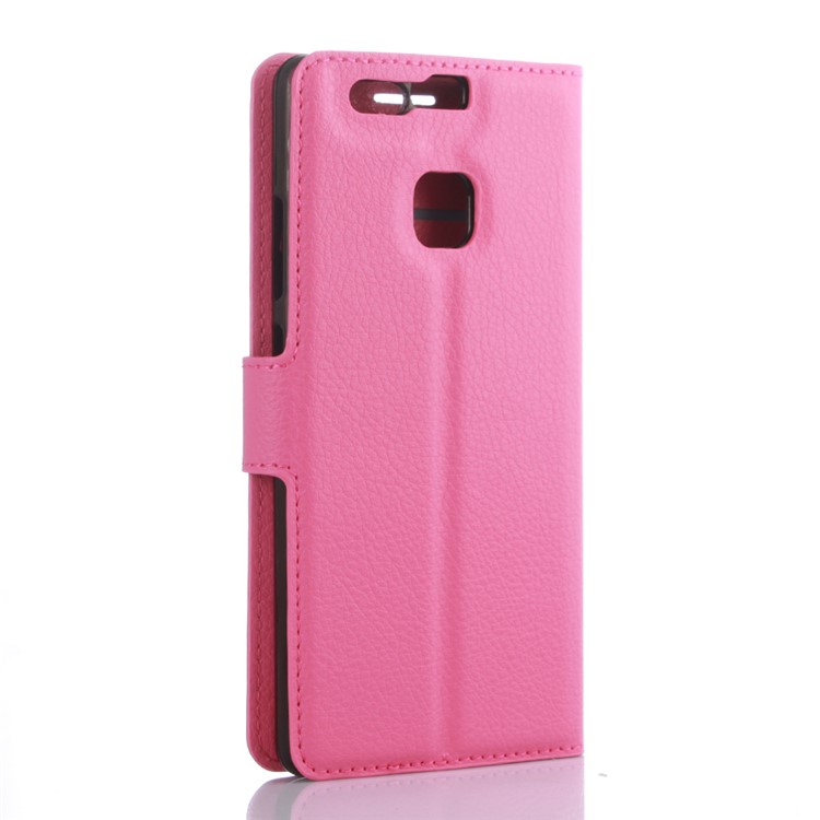 For Huawei P9 Lychee Leather Flip Case Wallet Cover - Rose-2
