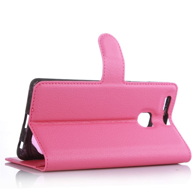 For Huawei P9 Lychee Leather Flip Case Wallet Cover - Rose-4