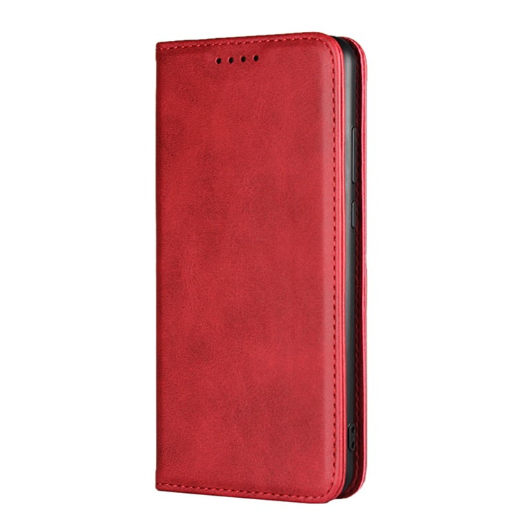 Auto-absorbed Leather Wallet Cover with Stand for Huawei P20 - Red-2