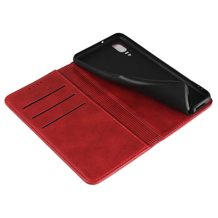 Auto-absorbed Leather Wallet Cover with Stand for Huawei P20 - Red-7