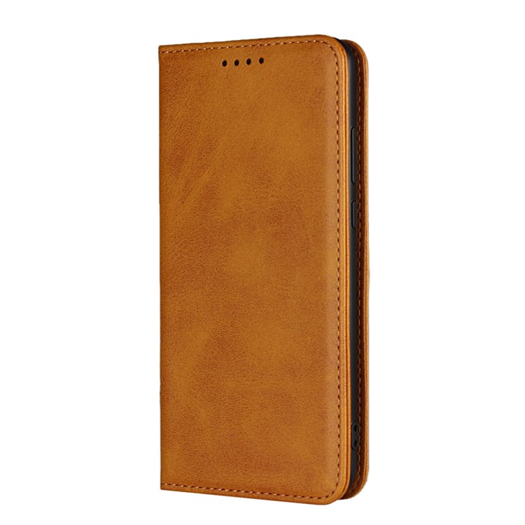 Auto-absorbed Leather Wallet Shell with Stand for Huawei P20 - Brown-2