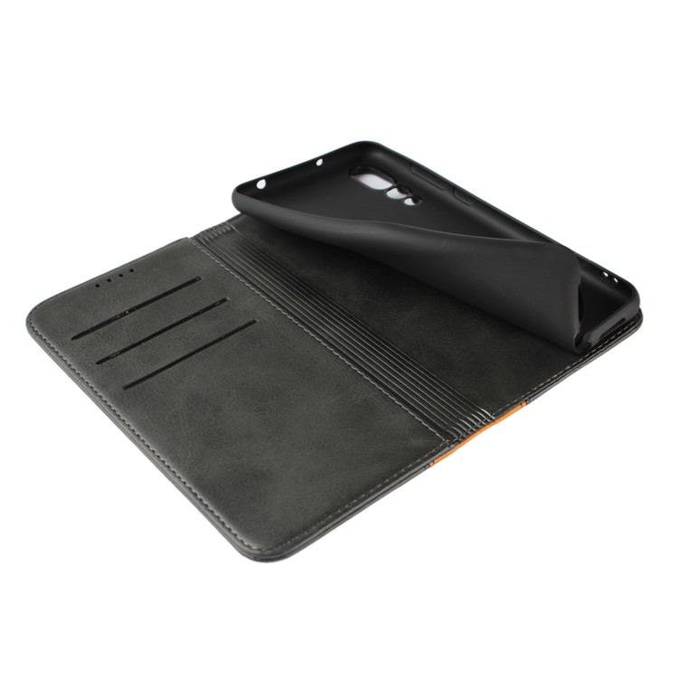 Bi-colour Splicing Magnetic Case Stand Leather Wallet Case for Huawei P20 Pro - Black-2