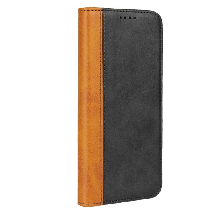 Bi-colour Splicing Magnetic Case Stand Leather Wallet Case for Huawei P20 Pro - Black-6