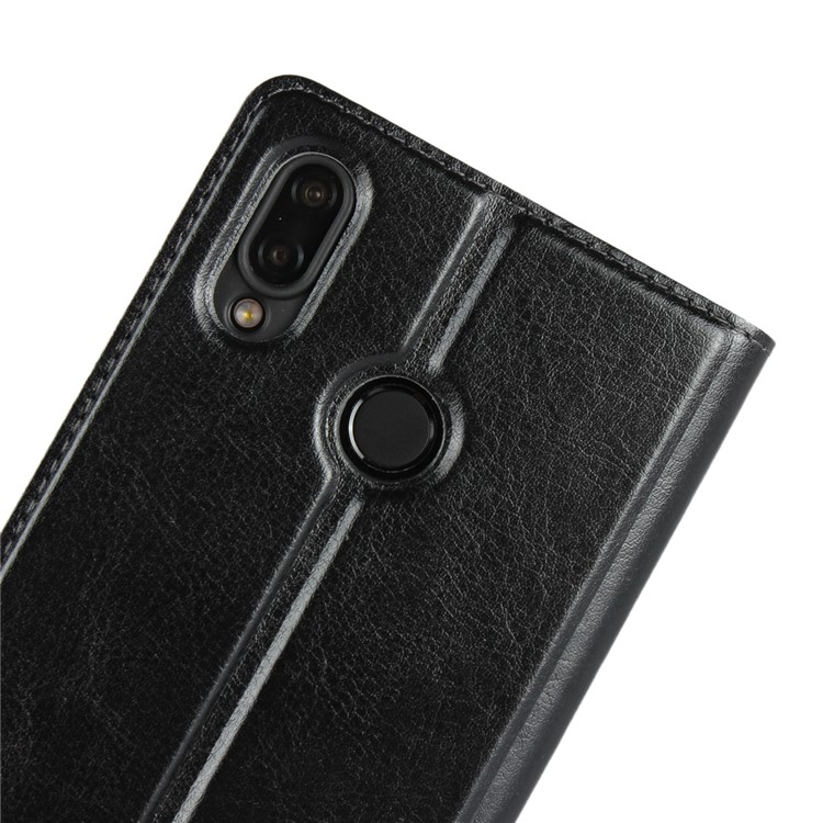 Dual View Window Crazy Horse Texture PU Leather Case for Huawei P20 Lite / Nova 3e (China) - Black-10