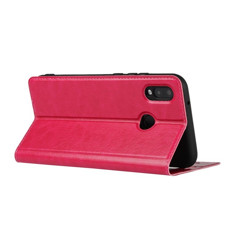 Dual View Window Crazy Horse Texture PU Leather Cover for Huawei P20 Lite / Nova 3e (China) - Rose-7