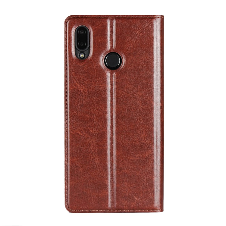 Dual View Window Crazy Horse Texture PU Leather Casing for Huawei P20 Lite / Nova 3e (China) - Brown-4