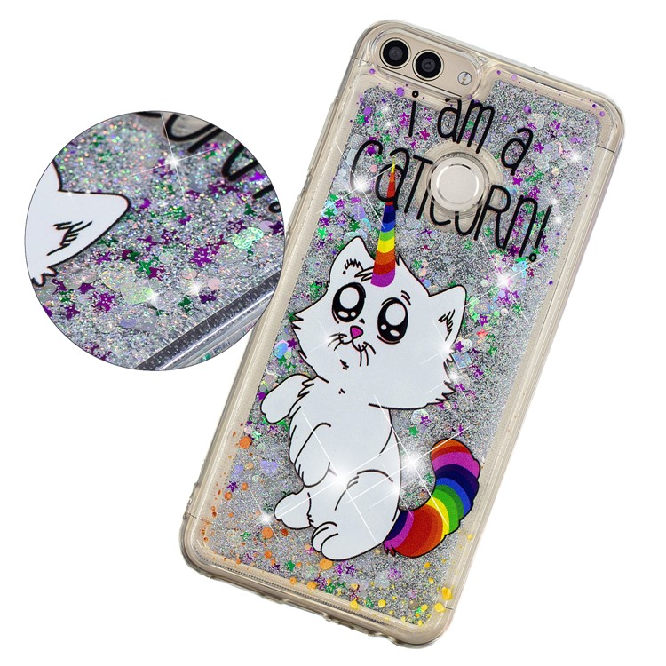 Prägemuster Quicksand TPU-Rückendeckel Für Huawei P Smart (2017) / 7S Genießen - Ich Bin Ein Caticorn-3