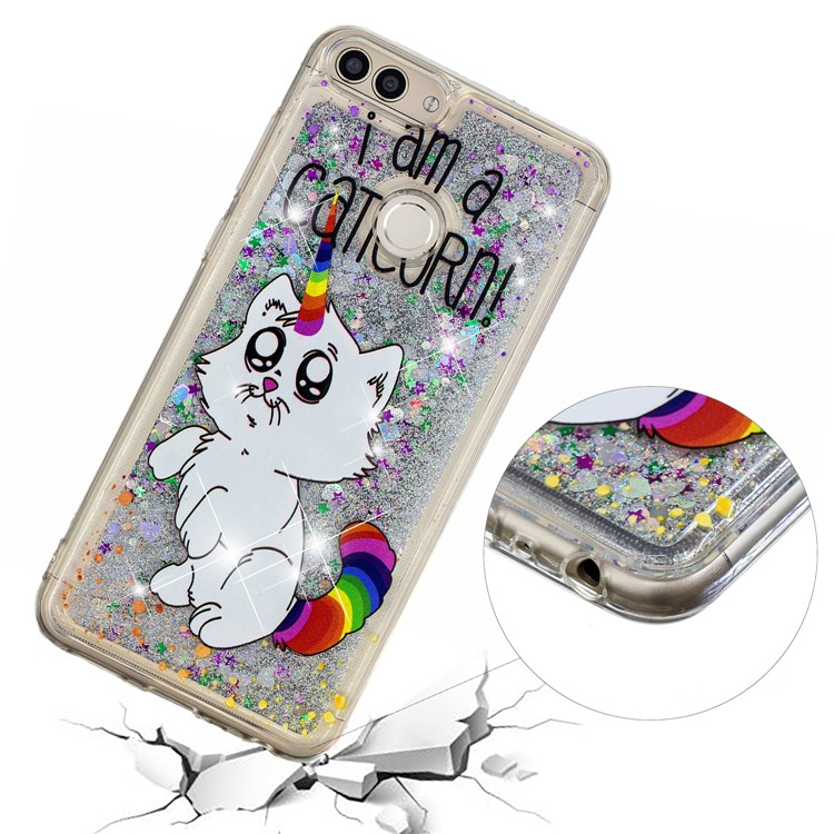 Prägemuster Quicksand TPU-Rückendeckel Für Huawei P Smart (2017) / 7S Genießen - Ich Bin Ein Caticorn-5