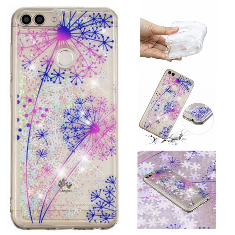 Embossing Pattern Quicksand TPU Soft Shell for Huawei P Smart (2017) / Enjoy 7S - Dandelions-1
