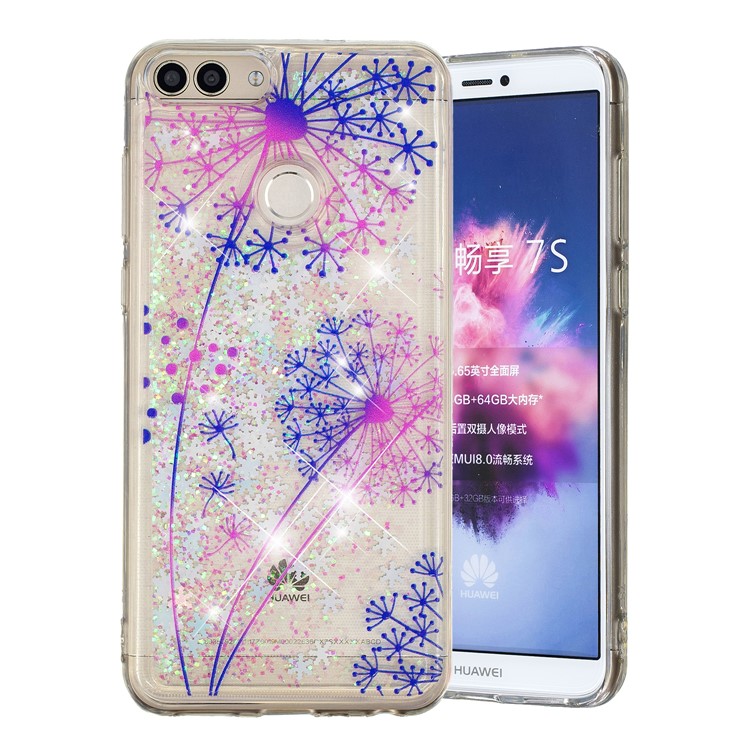 Embossing Pattern Quicksand TPU Soft Shell for Huawei P Smart (2017) / Enjoy 7S - Dandelions-2
