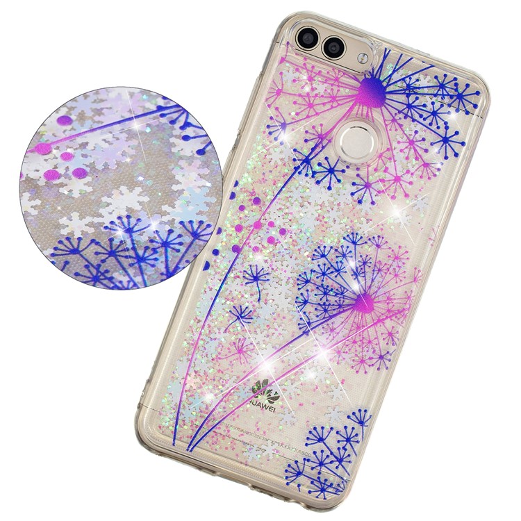 Embossing Pattern Quicksand TPU Soft Shell for Huawei P Smart (2017) / Enjoy 7S - Dandelions-3
