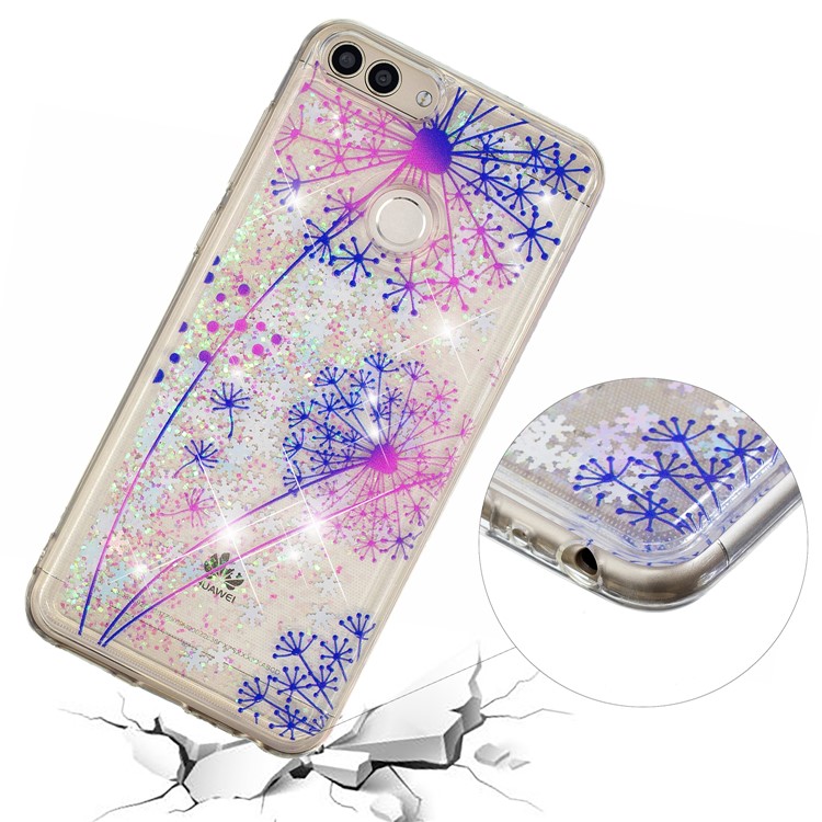 Embossing Pattern Quicksand TPU Soft Shell for Huawei P Smart (2017) / Enjoy 7S - Dandelions-5