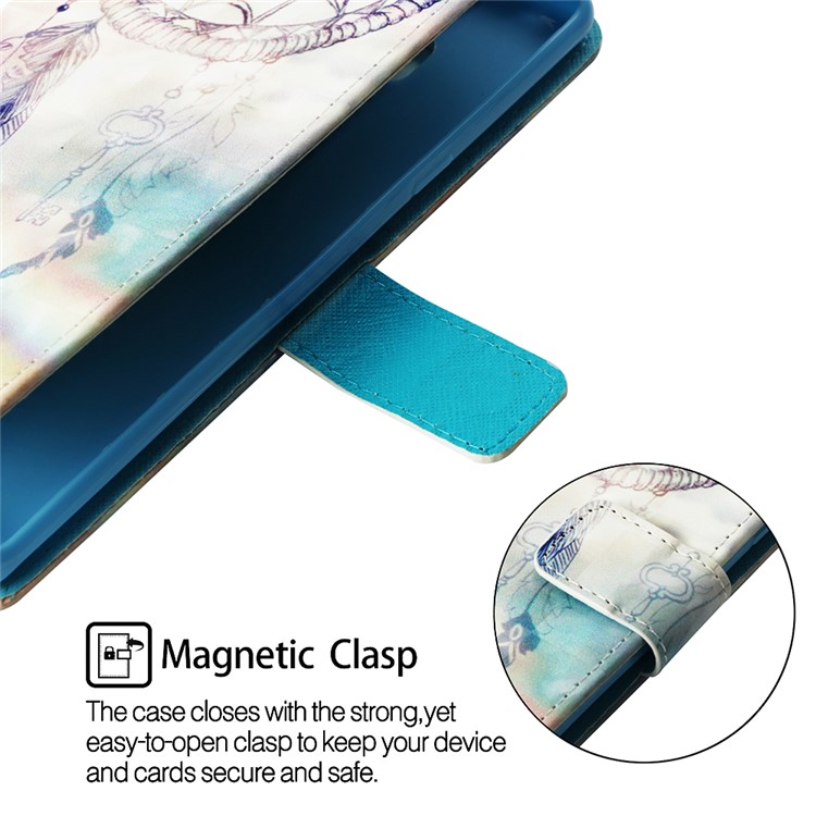 Ponto De Luz Decoração Padrão De Impressão PU Couro Shell Para Huawei Mate 20 - Apanhador De Sonhos-5