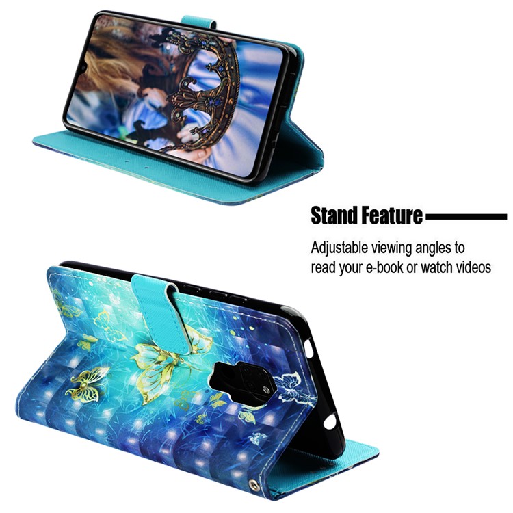 Light Spot Decor Pattern Printing PU Leather Case for Huawei Mate 20 - Butterflies-4