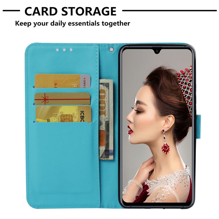 Light Spot Decor Pattern Printing PU Leather Flip Cover for Huawei Mate 20 - Feather Dream Catcher-6