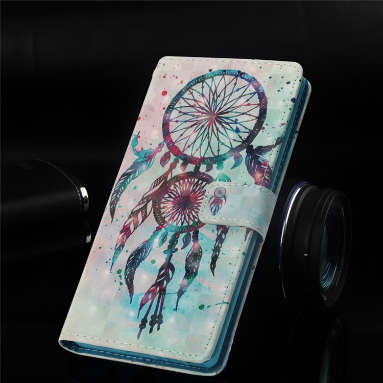Light Spot Decor Pattern Printing PU Leather Flip Cover for Huawei Mate 20 - Feather Dream Catcher-8