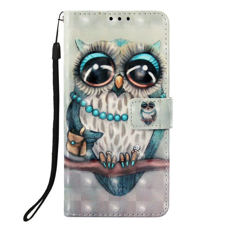 Light Spot Decor Pattern Printing PU Leather Flip Case for Huawei Mate 20 - Owl Standing on the Branch-2