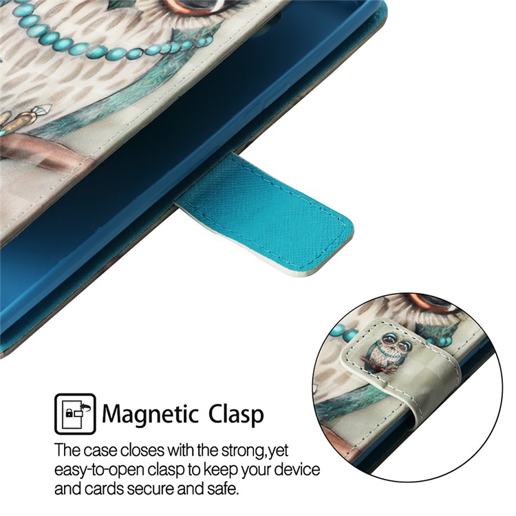 Light Spot Decor Pattern Printing PU Leather Flip Case for Huawei Mate 20 - Owl Standing on the Branch-5