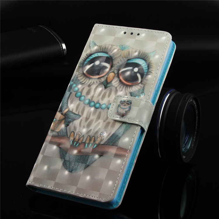 Light Spot Decor Pattern Printing PU Leather Flip Case for Huawei Mate 20 - Owl Standing on the Branch-8